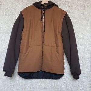 Dakota workrpro series men's cotton tan/brown jacket with removable sleeves